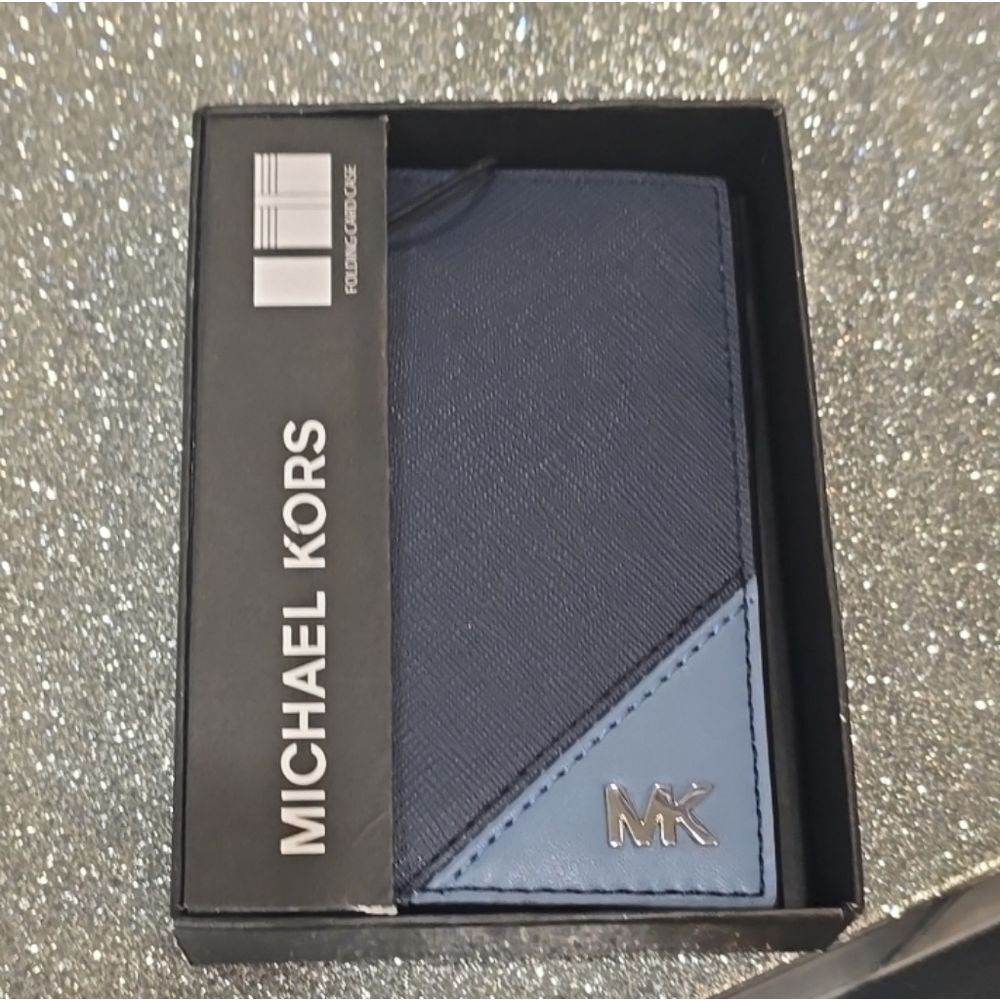 Michael Kors Rivington Logo Bi-Fold Card Case- DK Chambray - Picture 7 of 11